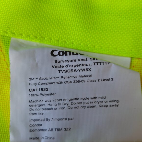 CONDOR surveyors 3M Premium HI VIS safety vests extra pockets size 5XL LOT OF 3 - Picture 9 of 13